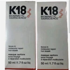 Brand New/Sealed Set of 2 : K18
Leave-In Molecular Repair Hair Mask -
1.7 fl oz